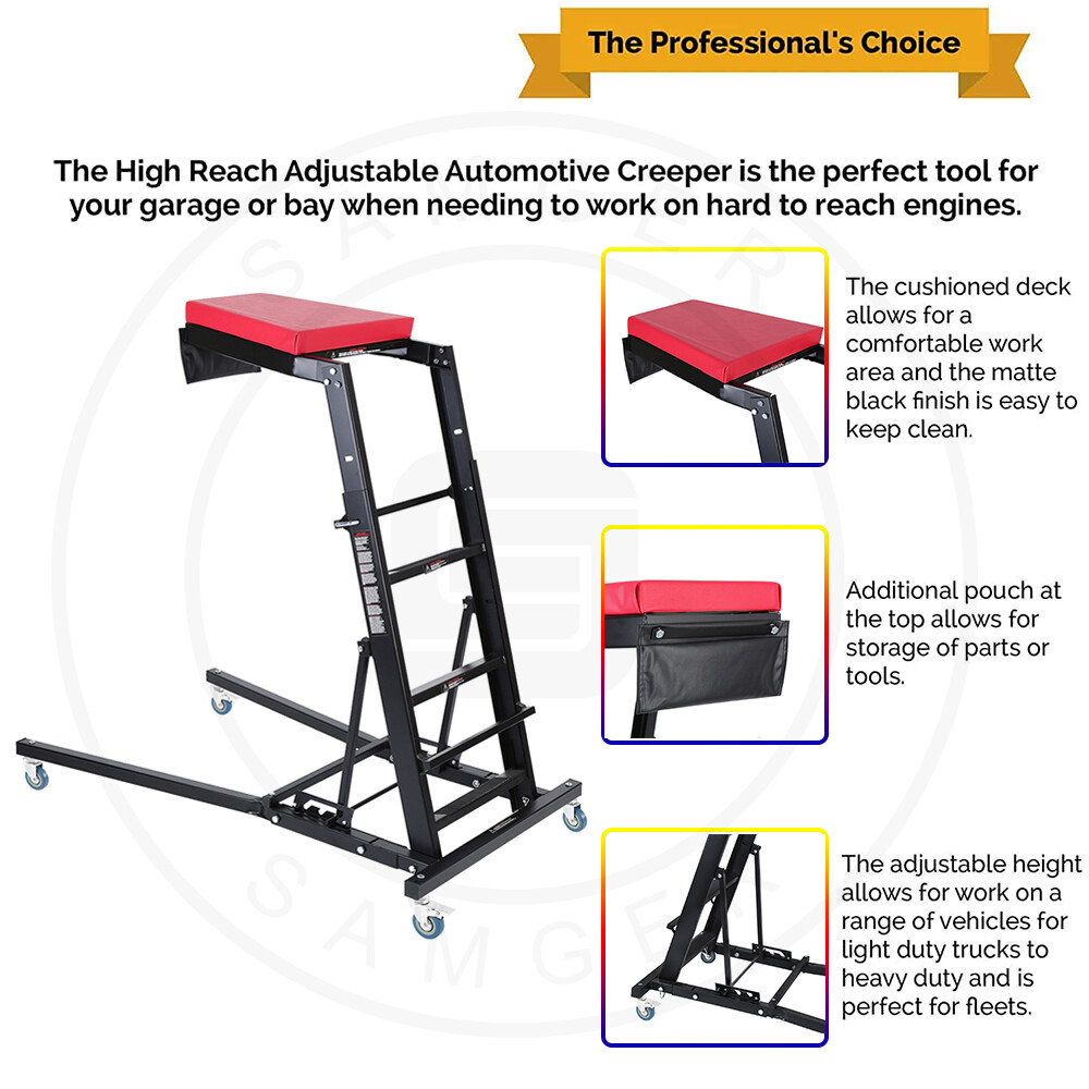 Automotive Topside Creeper 400LBS Adjustable Height Movable with 4 Wheels US