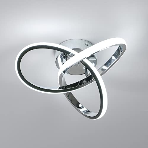 Modern Ceiling Light, 6500K Cool White Led Ceiling Light Fixture, Silver-6500K