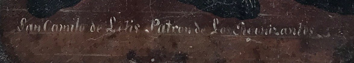 antique retablo mexico spanish colonial art oil on tin