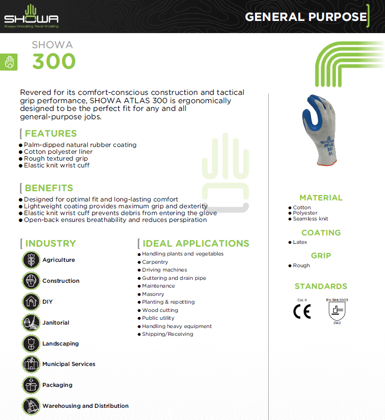 6- 300 BLUE LATEX RUBBER Palm Coated General Purpose PROTECTIVE WORK GLOVES S-XL