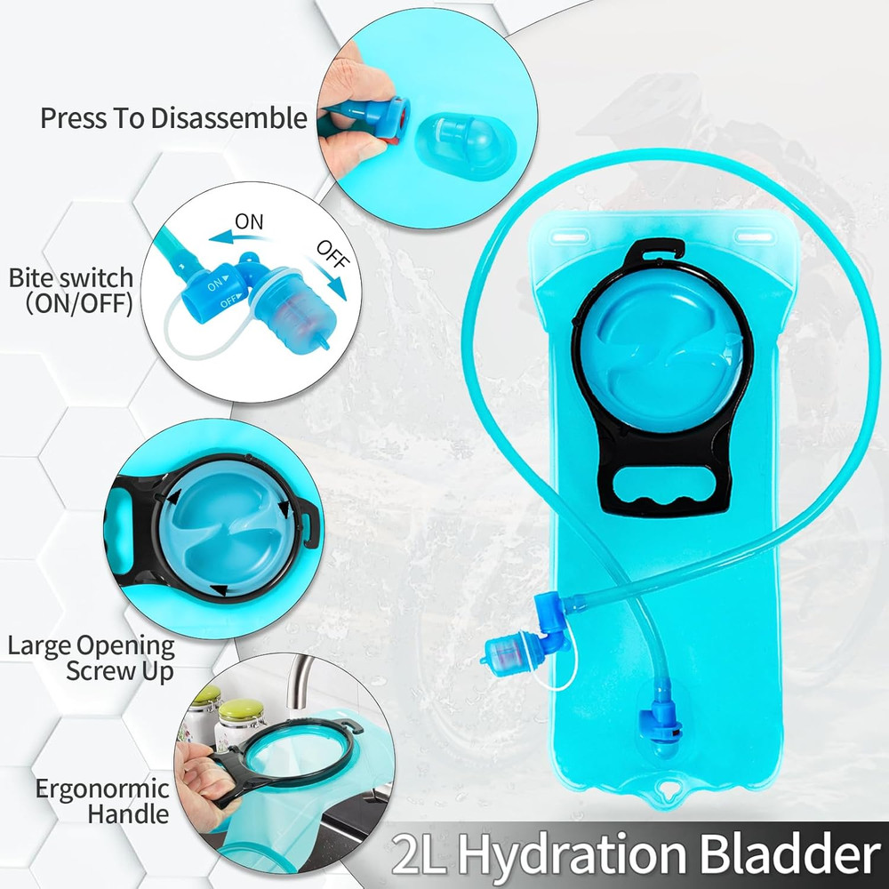 Hydration Backpack with Leak Proof Water Bladder, Lightweight Hydro Water Daypac