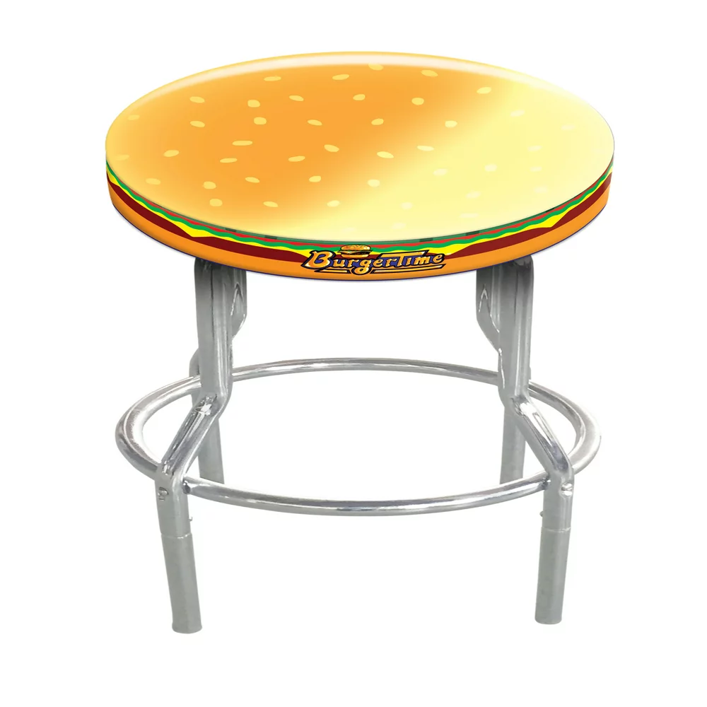 Burger Time 21.5" to 29.5" Adjustable Arcade Stool,