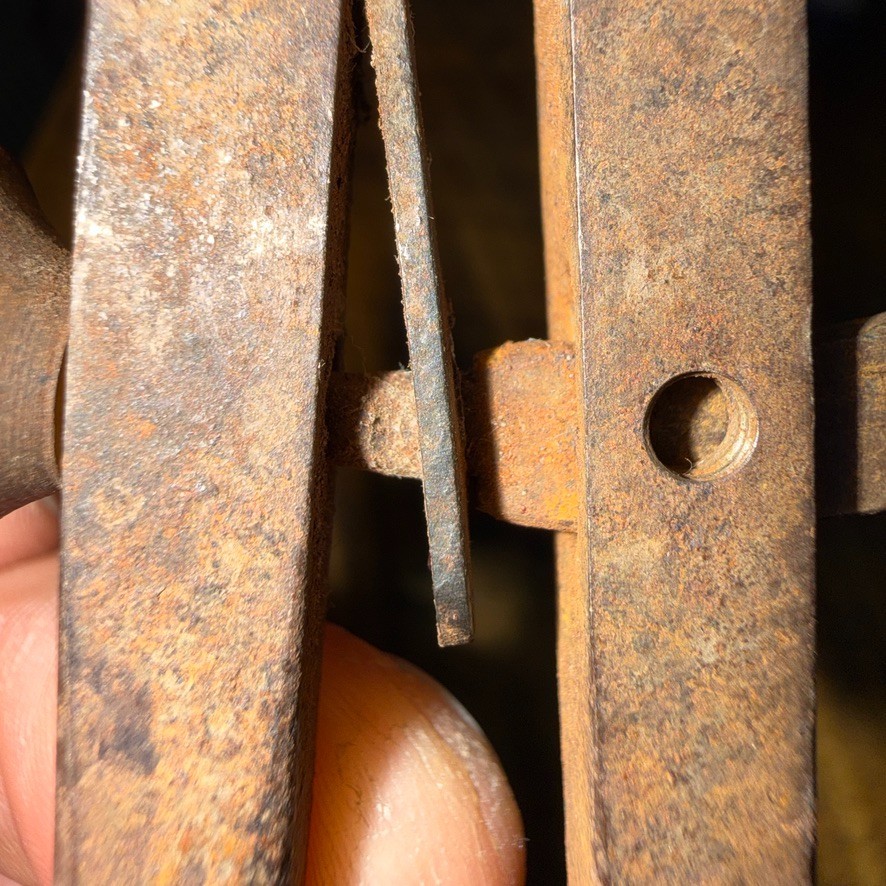 Antq 19thC 8" Blacksmith Forged Iron Wing Divider Compass - Drafting Tool