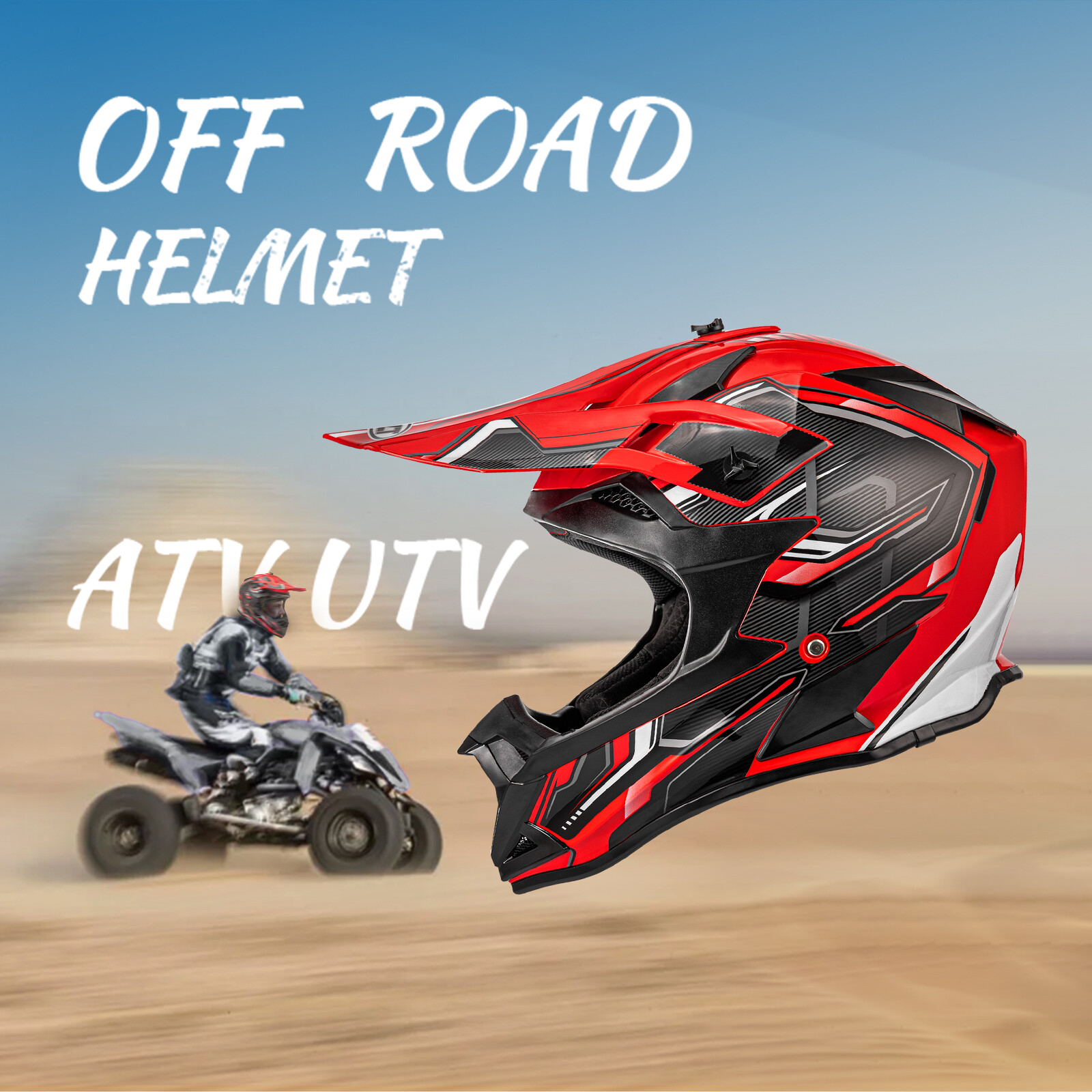 Open Face DOT Adult Motorcycle Motorcross Helmet ATV MX Dirt Bike Size M/L/XL/XL