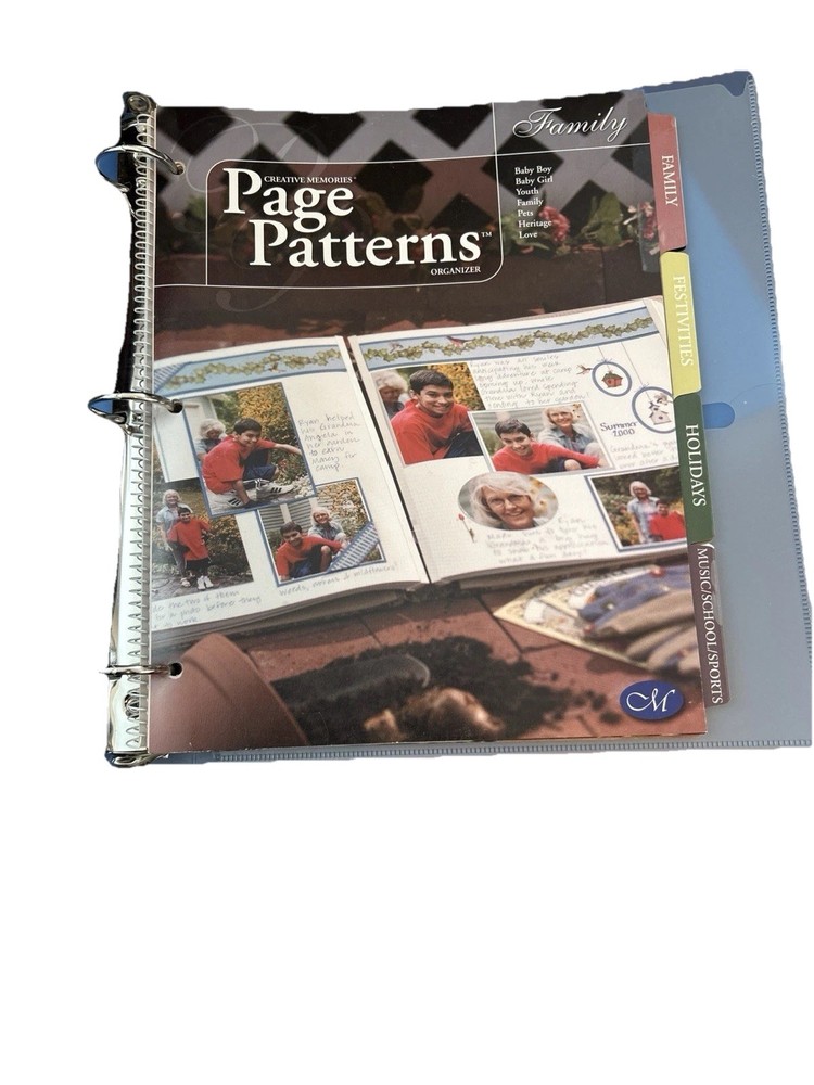 Creative Memories Page Patterns Organizer Scrapbooking 3 Ring Binder 2005