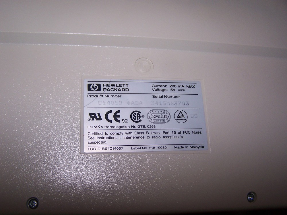 HP PS/2 keyboard and PS/2 mouse Set