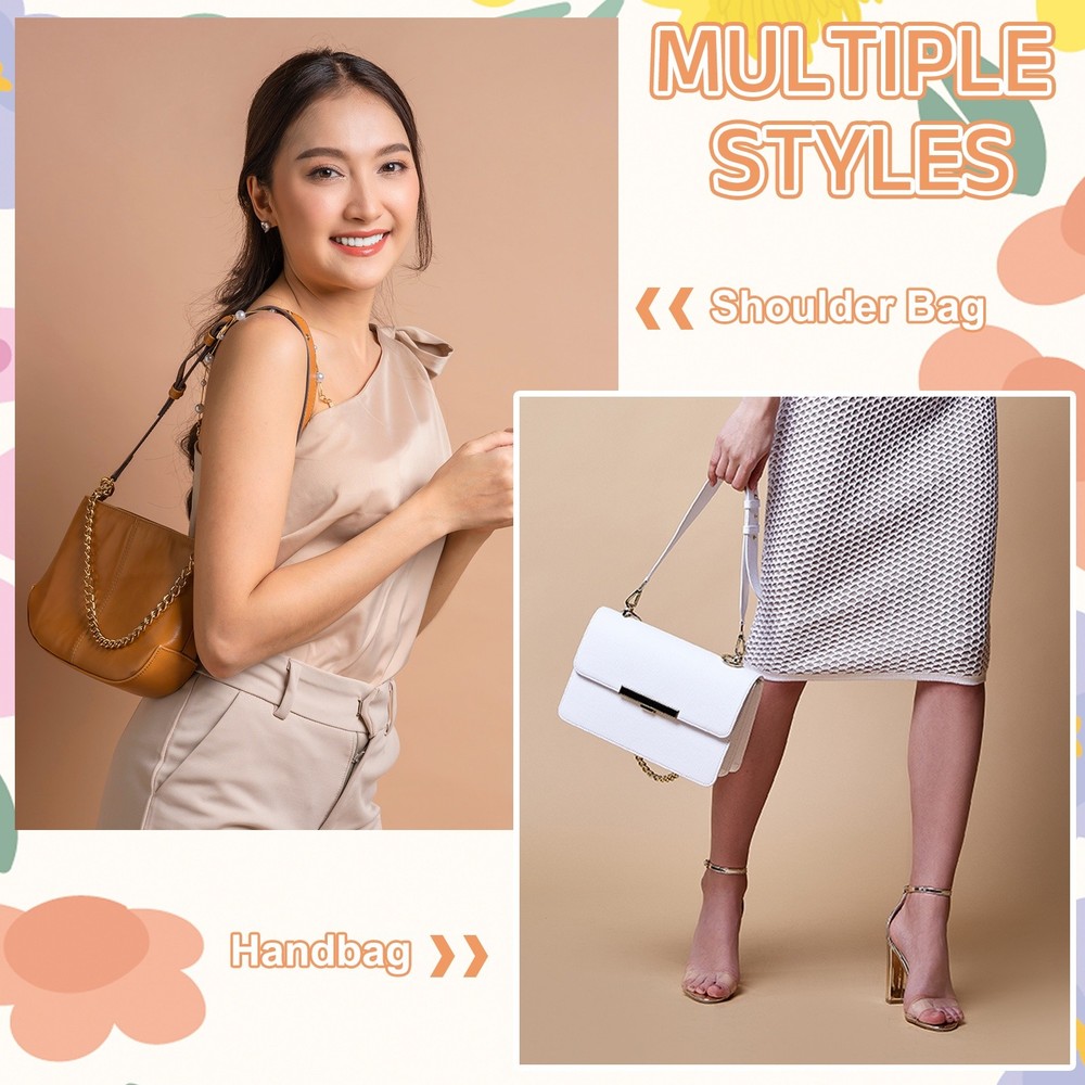 16 Inch Leather Purse Strap, Plain Pattern with Silver Buckle, Blue