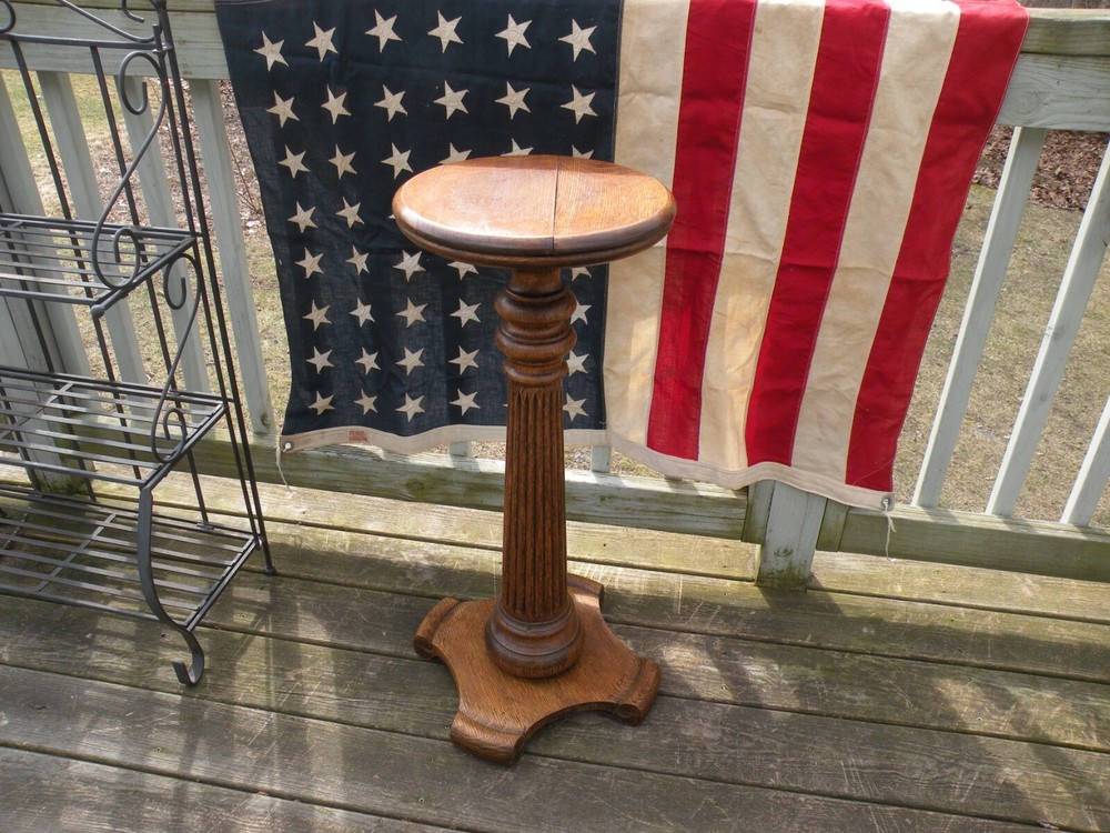 Solid Oak antique tall plant stand