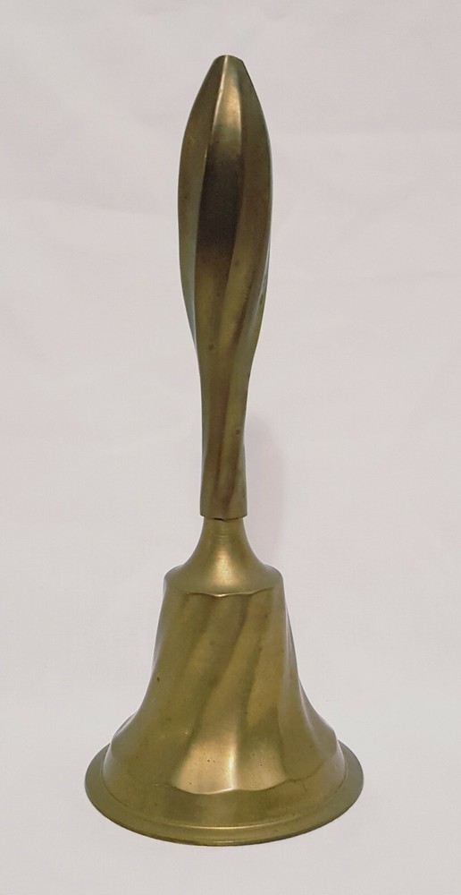 Vintage Brass Bell with Clapper Swirl Pattern 7"