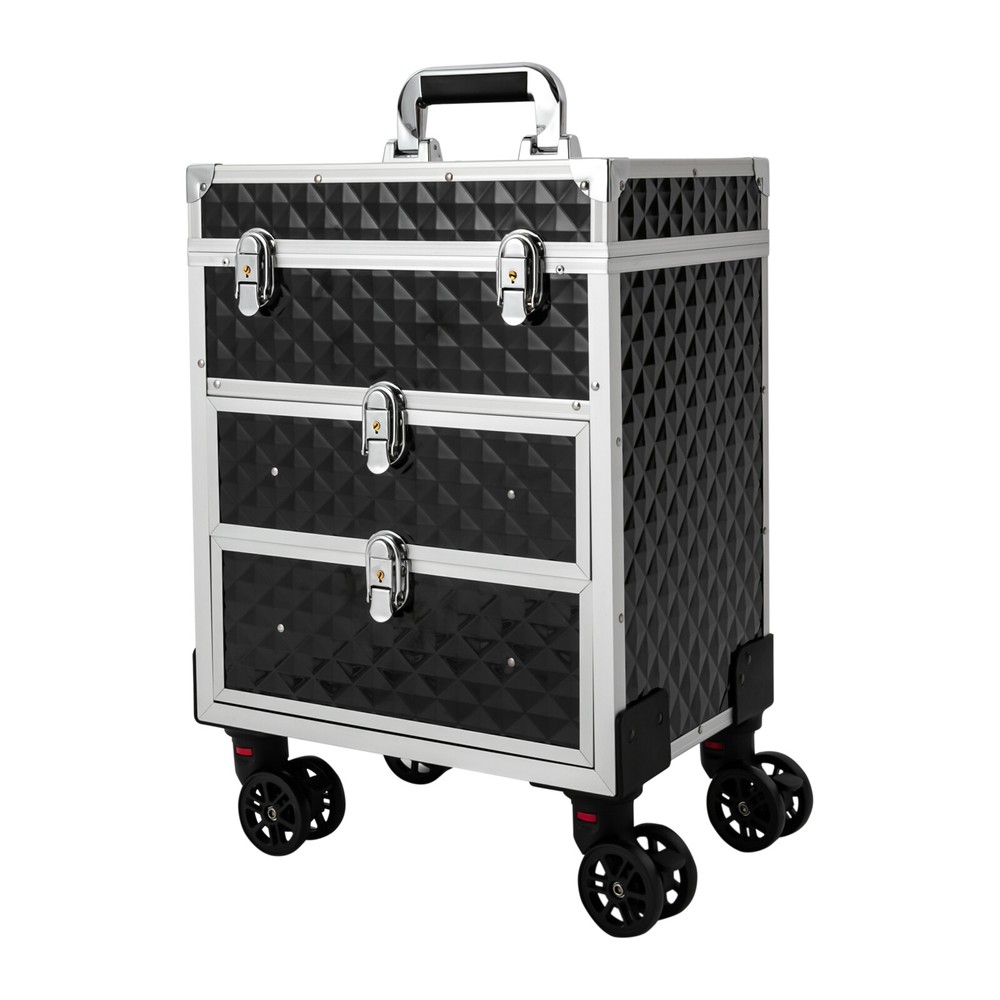 Professional Rolling Makeup Train Case Makeup Storage Organizer Cosmetic Trolley
