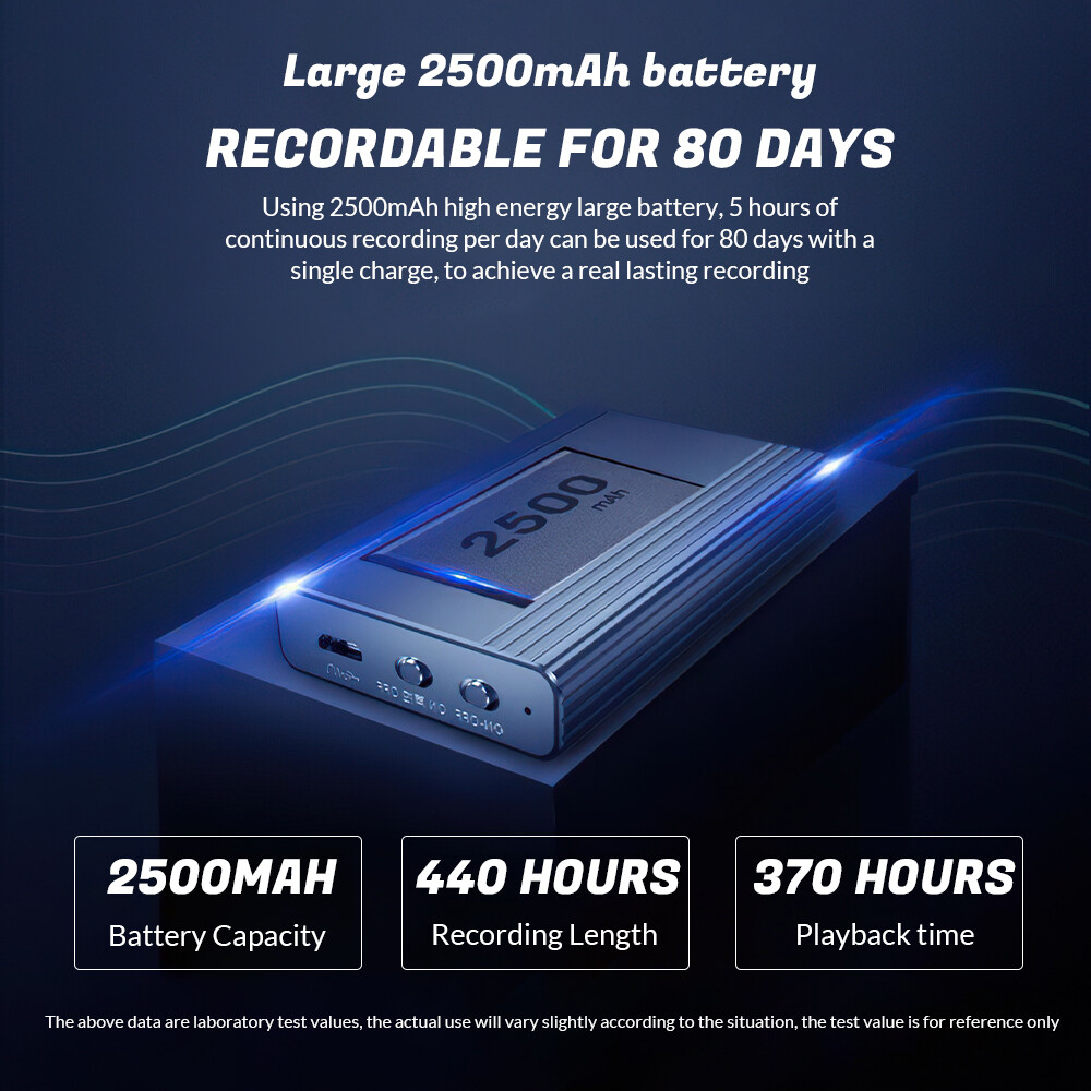 500hr Hidden Voice Activated Recorder Digital Audio Recording Device Dictaphone