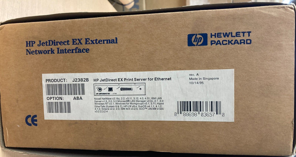 HP J2382B JetDirect EX External Network Interface Print Server J2382B NEW