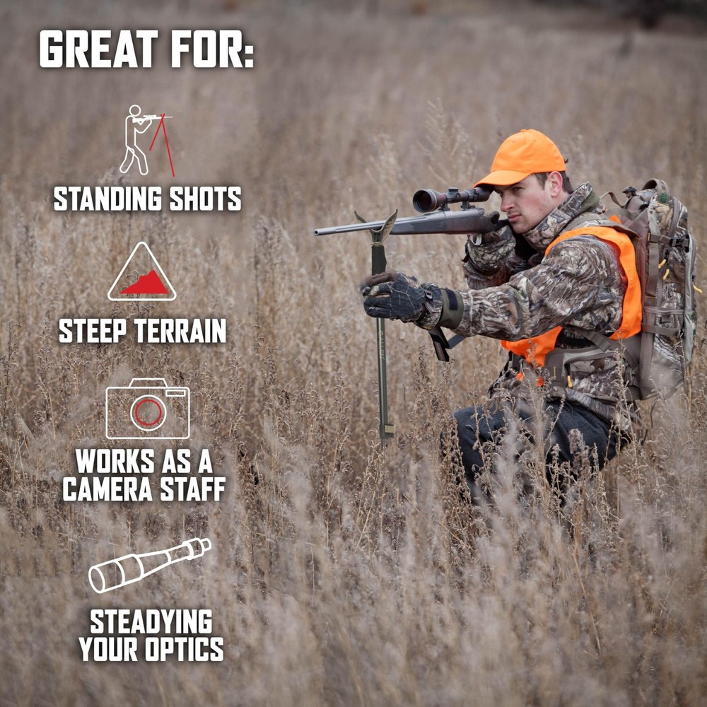 Adjustable Monopod Shooting Stick & Gun Rest - Versatile Hunting Accessory