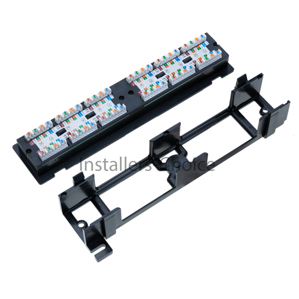 12 port Cat5e UTP LAN wall mount patch panel bracket RJ45 110 Network
