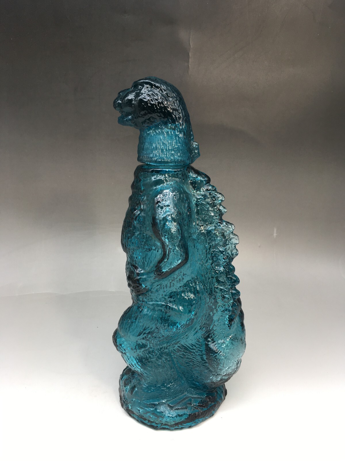 Godzilla Limited Decanter Vintage Blue Glass Bottle TOHO UNICON JAPAN 1980s