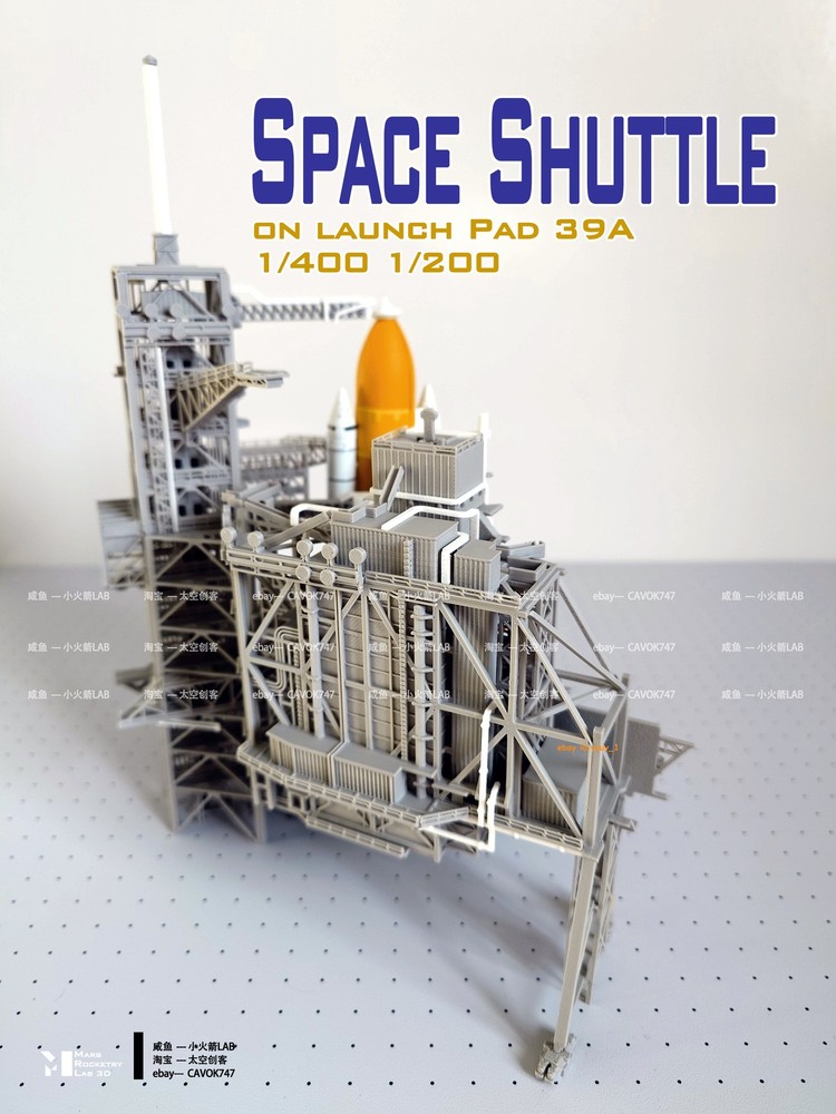 1/400 Space Shuttle on Launch PAD 3D Printing Model Builded A set