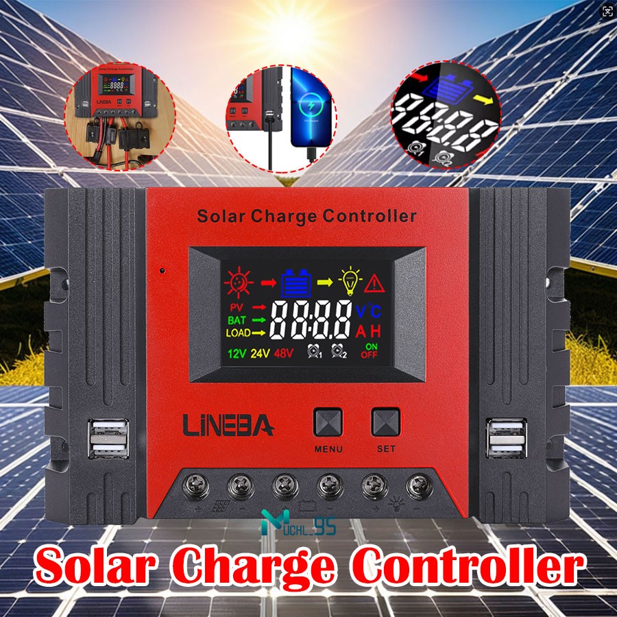 Upgrade 5200W 100A 12V/24V/36V/48V Solar Charge Controller PV Charger Controller