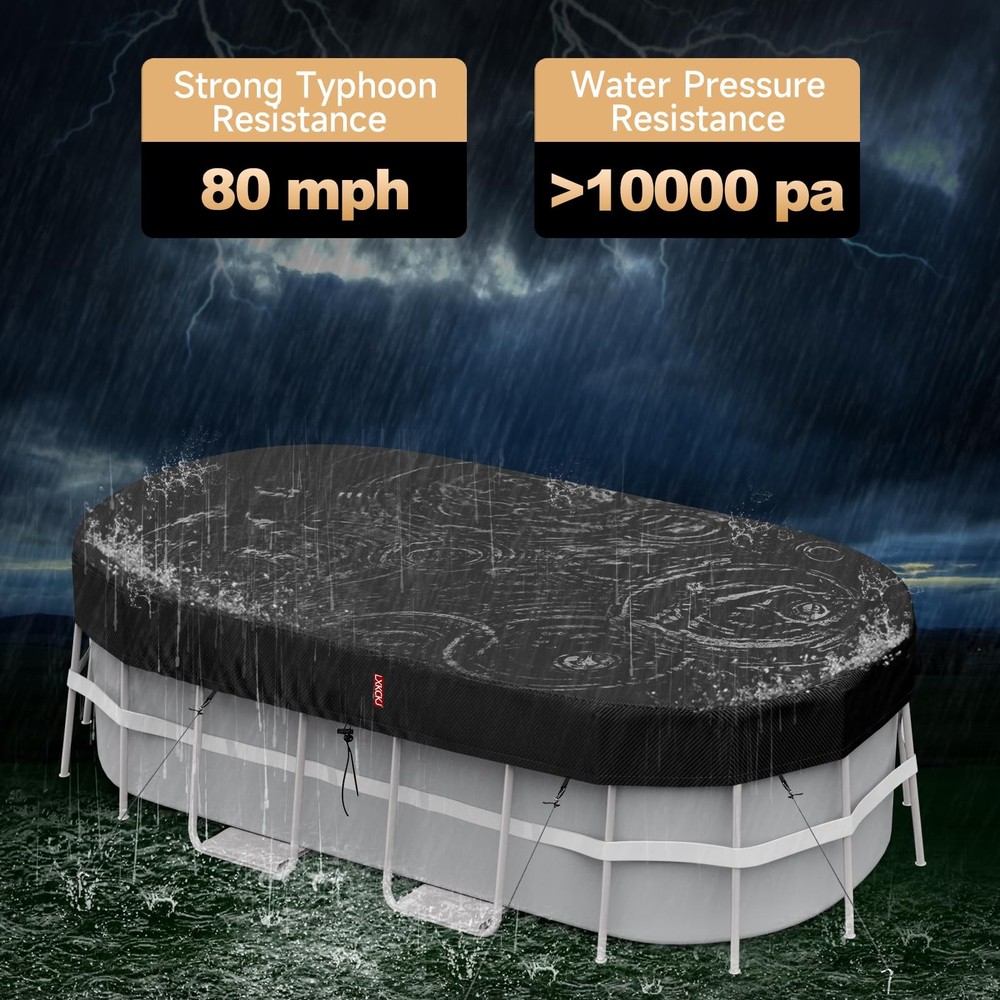 Rectangular Pool Cover for above Ground Pools, Heavy Duty Winter Cover Ideal ...