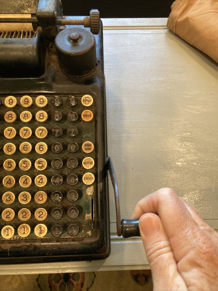 Antique Burroughs Hand Cramked Adding Machine