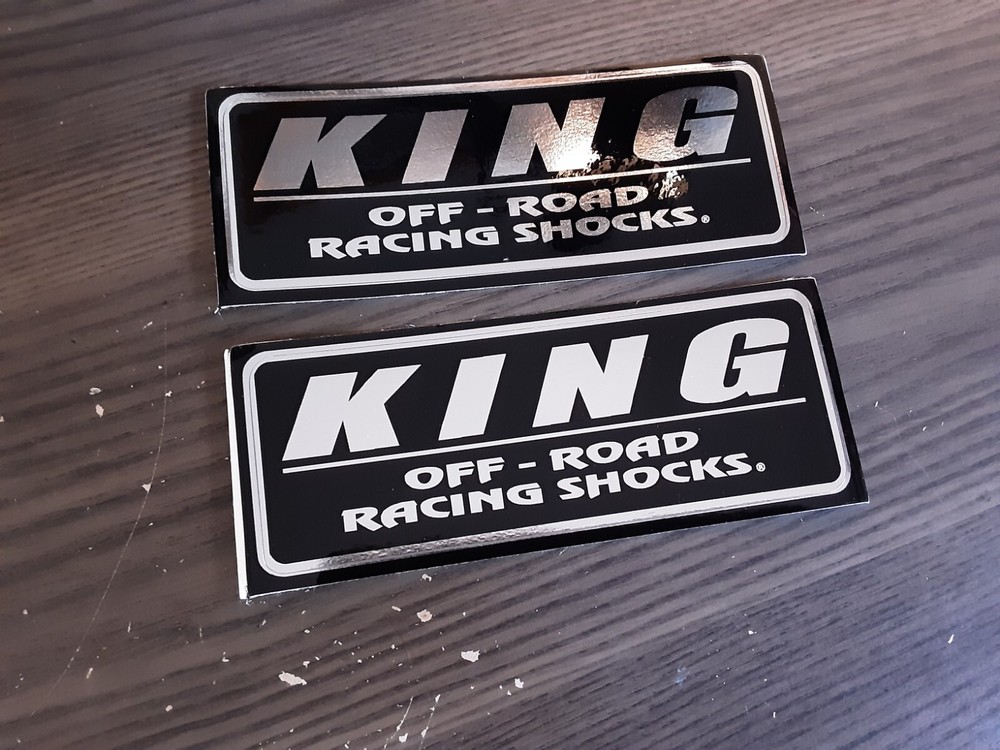 KING OFFROAD SHOCKS Replacement Shock Decals Stickers Emblems CHROME BLACK