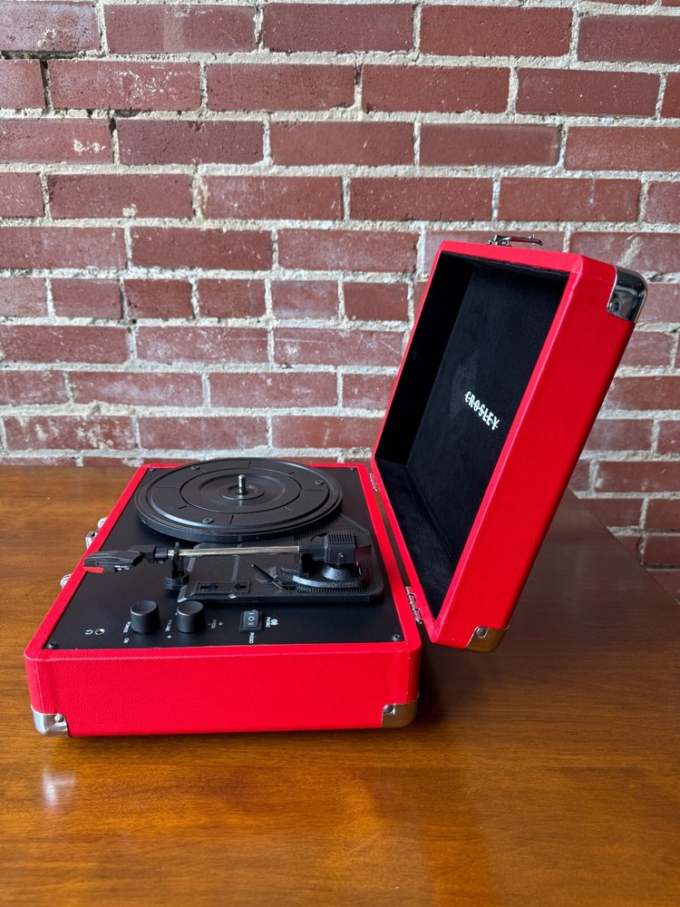 Open Box- Cruiser Plus Portable Turntable with Bluetooth In/Out - Red