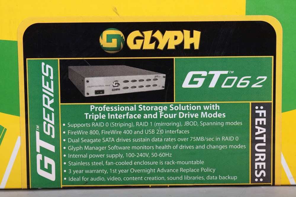 Glyph GT062 StudioRAID Desktop Drive With Software Disk and Carrying Case