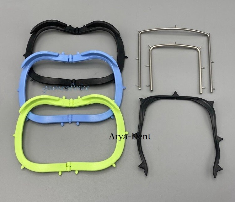 Dental Rubber Dam Frames Sheets Brackets Black Contrast Foldable Plastic Steel