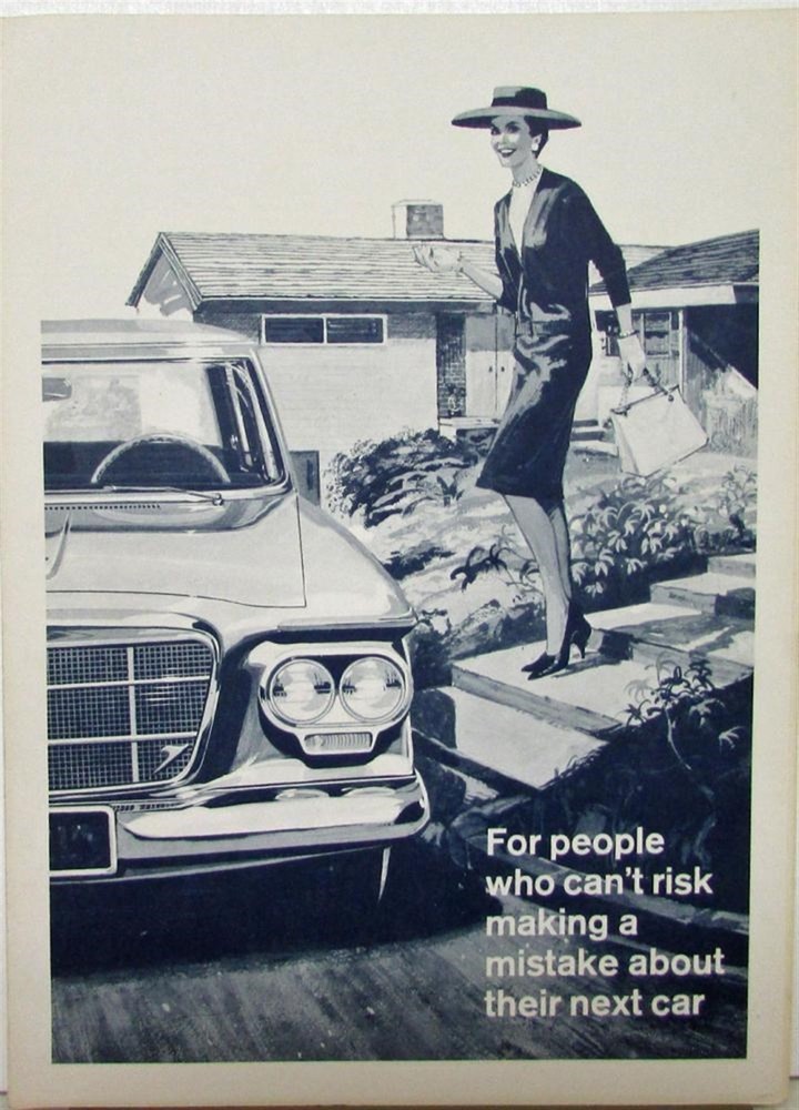 1962 Studebaker Lark Sales Folder Bus Reply Card For Test Drive Targeting Nurses