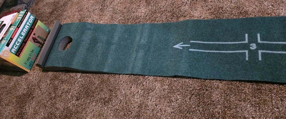 Accelerator Golf Putting Trainer Aid Mat 3 Step System Practice Device In Box