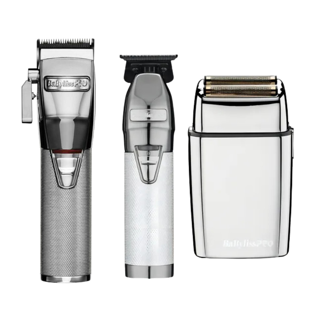 BaBylissPRO Clipper, Trimmer & Shaver Set Silver | FXDUOFS2TS + FX870S | NEW