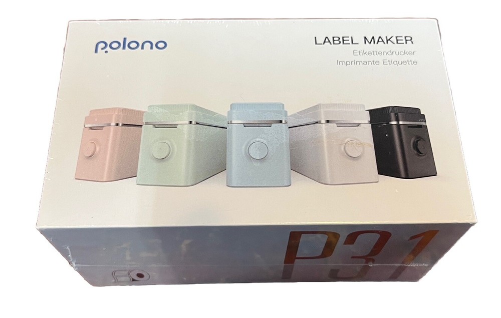 Polono Bluetooth Label Maker Thermal Printer, White, Model P31S - NEW!!!