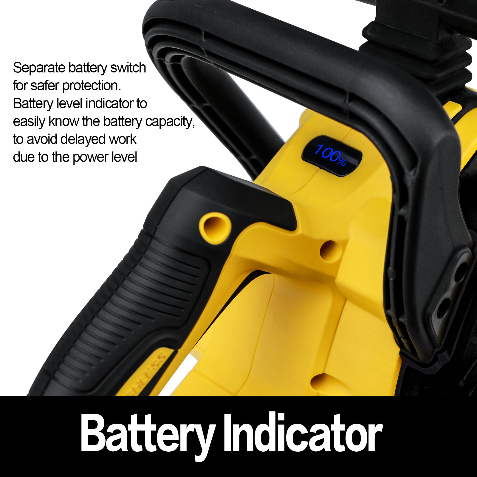 For DEWALT 20V MAX Battery Brushless 12-Inch Compact Cordless Chainsaw w/2 chain