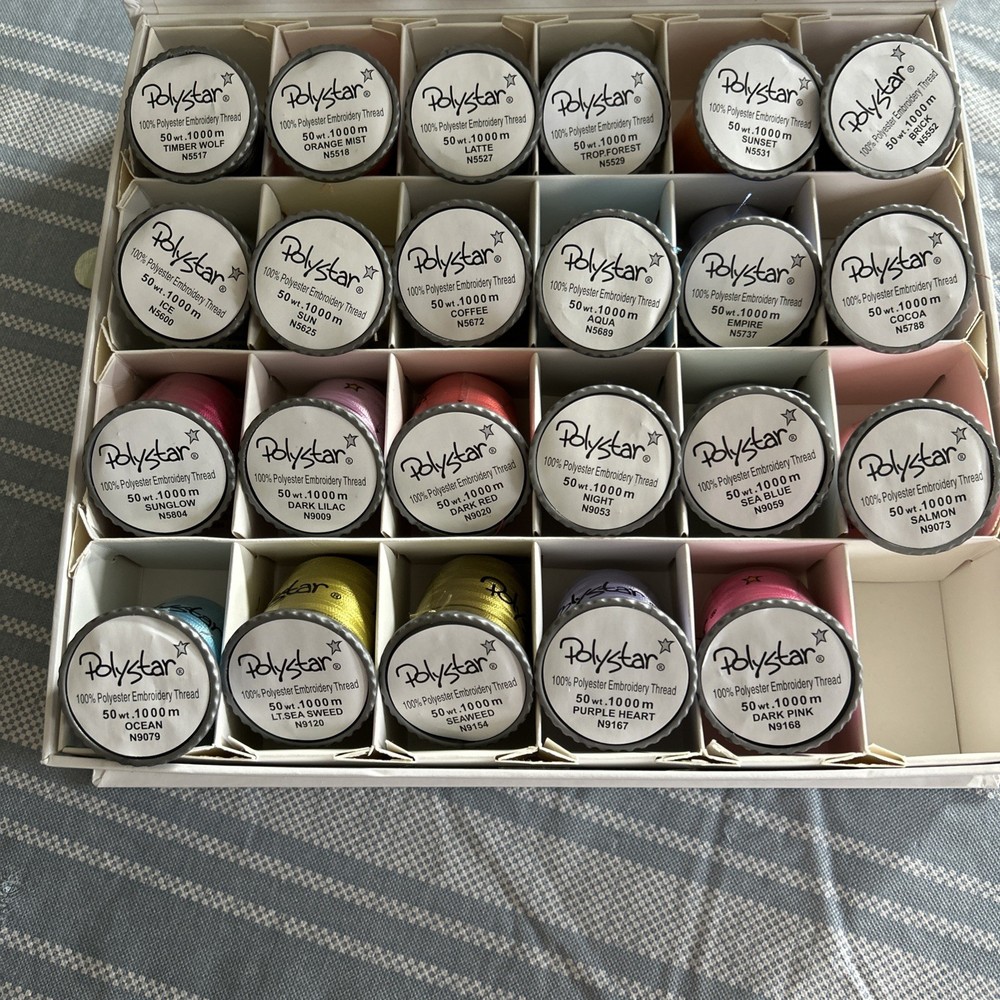 Polystar Machine Embroidery Thread Set Assorted Colors Box