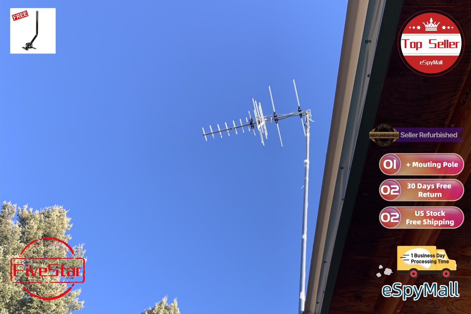 Heavy Duty Yagi Outdoor TV Antenna 300 Mile for All-Weather Performance