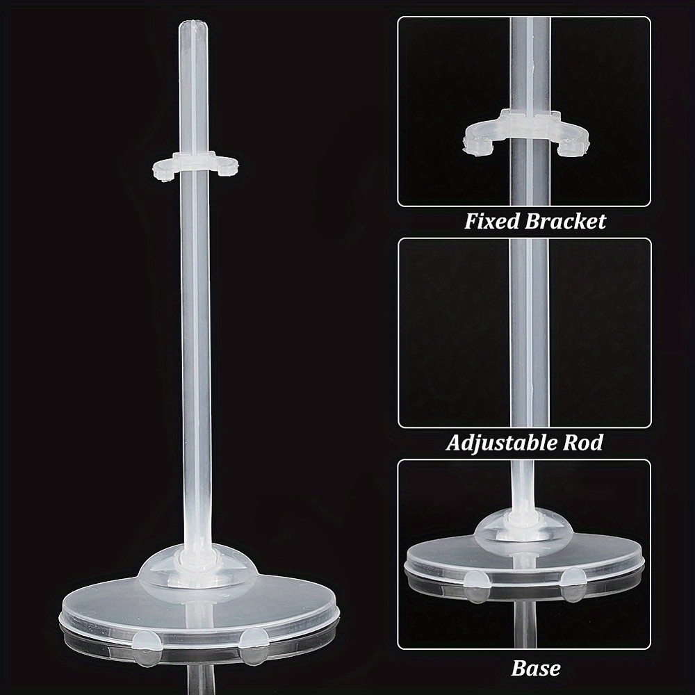1set Transparent Plastic Adjustable Standing Bracket /Action Figure Mini Display