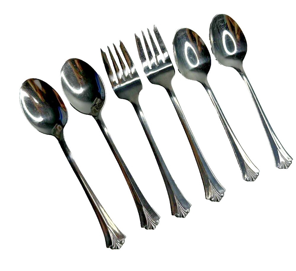 Pfaltzgraff Ashcroft Stainless Silverware Replacement 6 Pc Spoon Fork