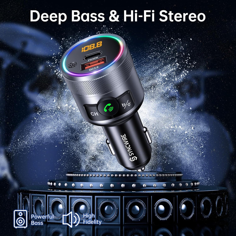 Transmisor FM Bluetooth 5.4 para coche