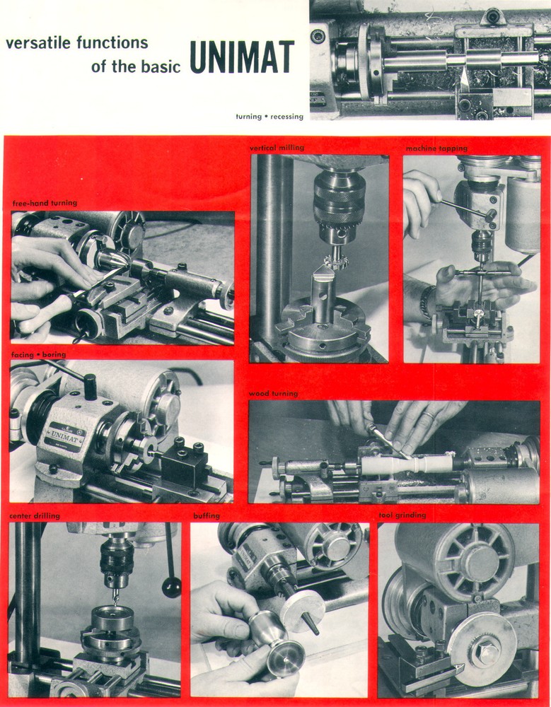 Unimat Lathe DB200 Manual, Parts List, Machining Techniques, PDF Computer Format