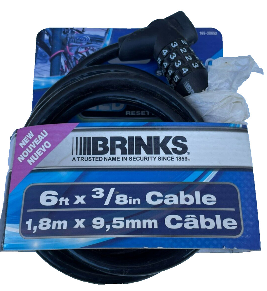 BRINKS High Security 6ft x 3/8" Cable, 165-38652