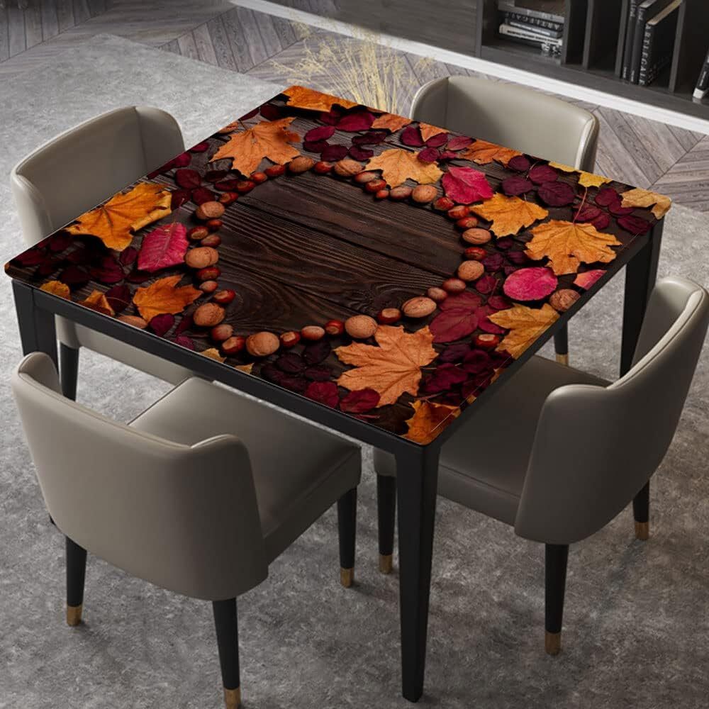 Square TableCloth Elastic Edged Fitted Table Cover Waterproof 100% Polyester