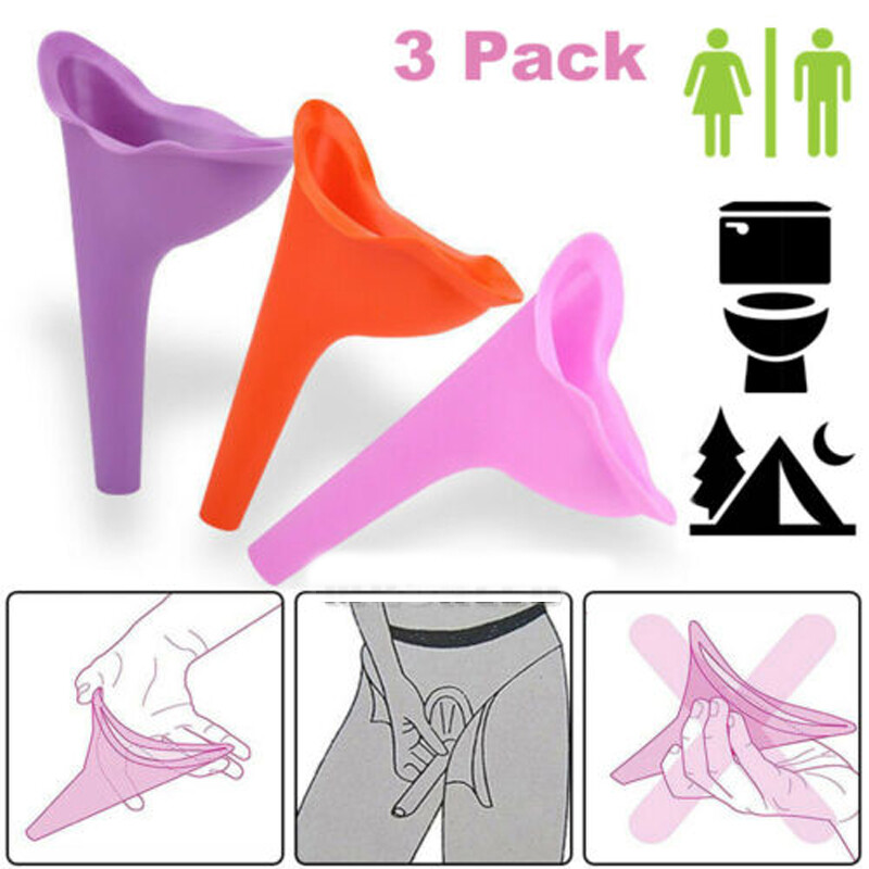 3xReusable Silicone Portable Urinal Women Female Travel Camping Stand Pee Device