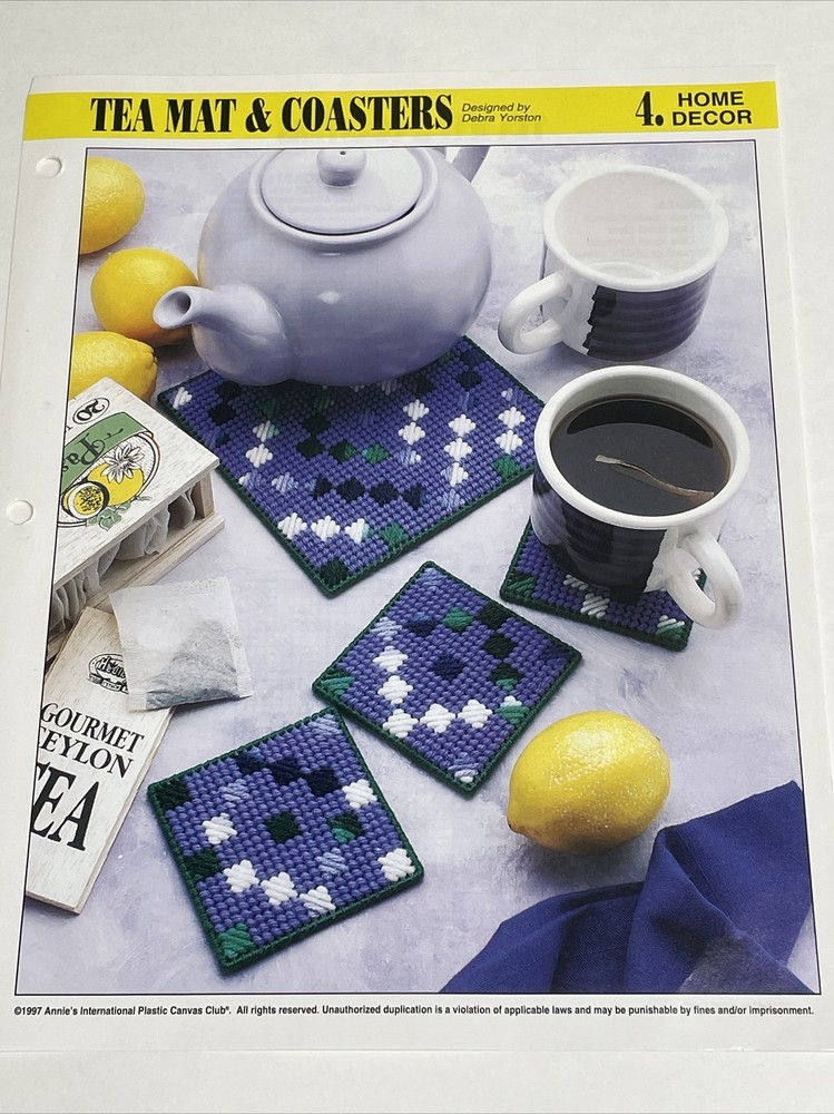 Tea Mat & Coasters Annie's Plastic Canvas Pattern