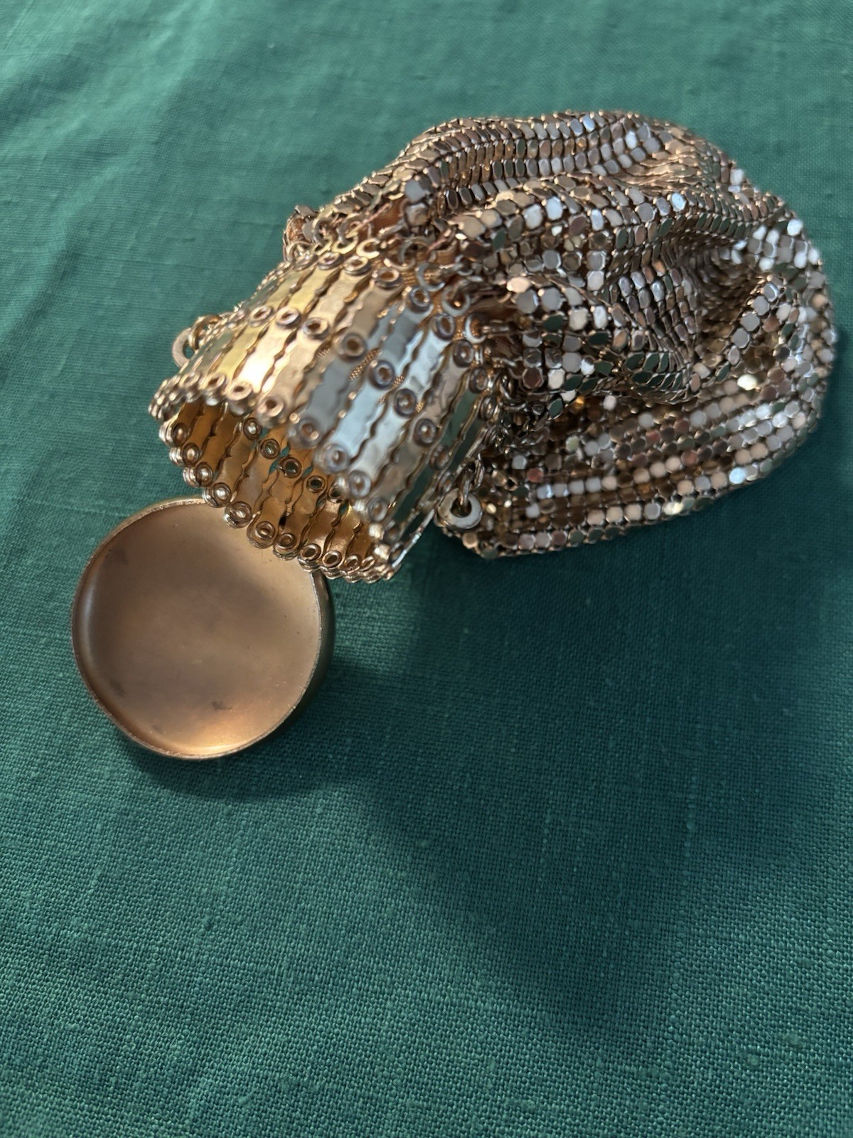 Vintage Whiting & Davis Mesh Purse Flapper Beggar's Bag Expandable Gate Top