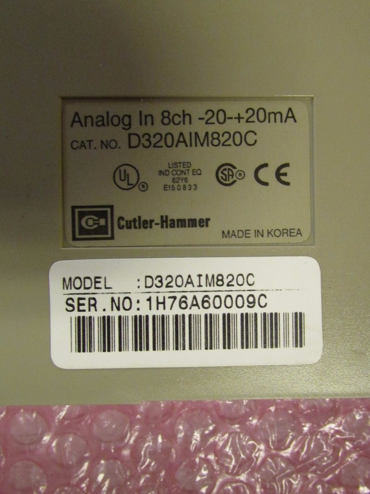 CUTLER HAMMER D320AIM820C 8 Chanel AID Analog Input Module