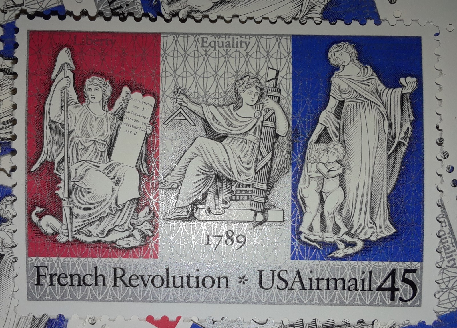 50 New/Usable Strips & Singles of 45¢ FRENCH REVOLUTION Bicentennial US Sc# C120