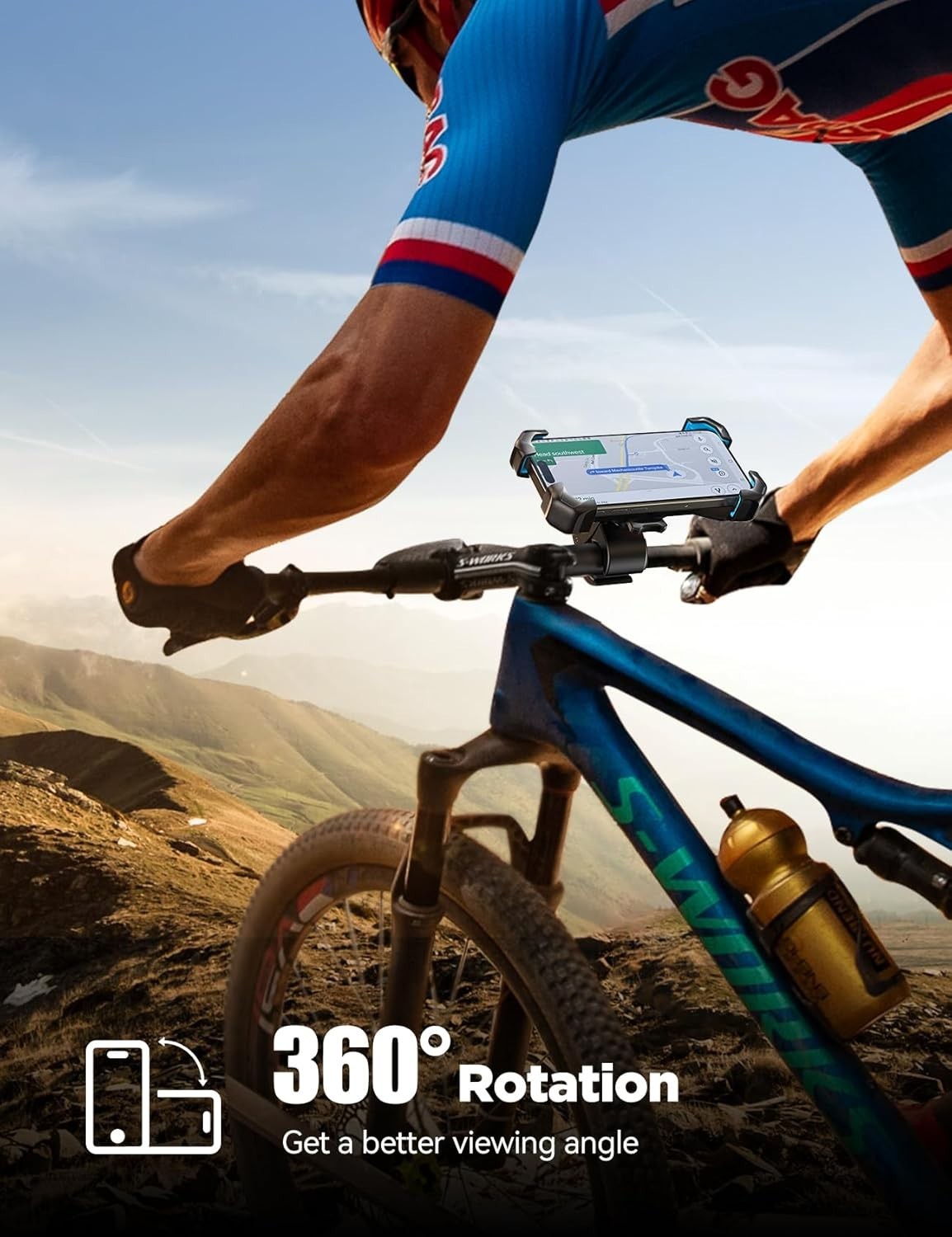 Motorcycle Bike Handlebar Mount Holder Bicycle For iPhone Samsung Cell Phone GPS