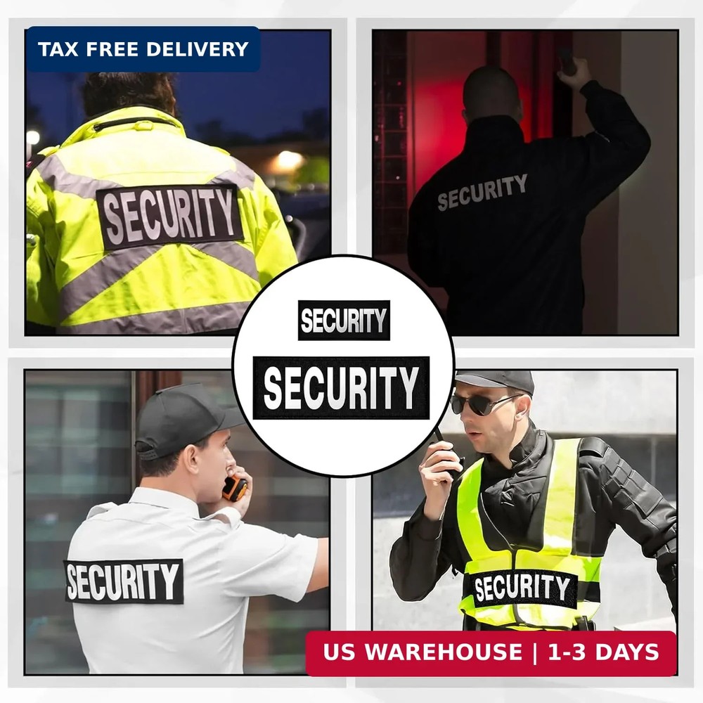 Security Patch, 2 Pcs Reflective Security Hook and Loop Patch for Vest Printed L