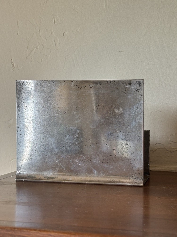 Vintage Silver Plate Repousse Letter/Napkin Holder With Floral Design