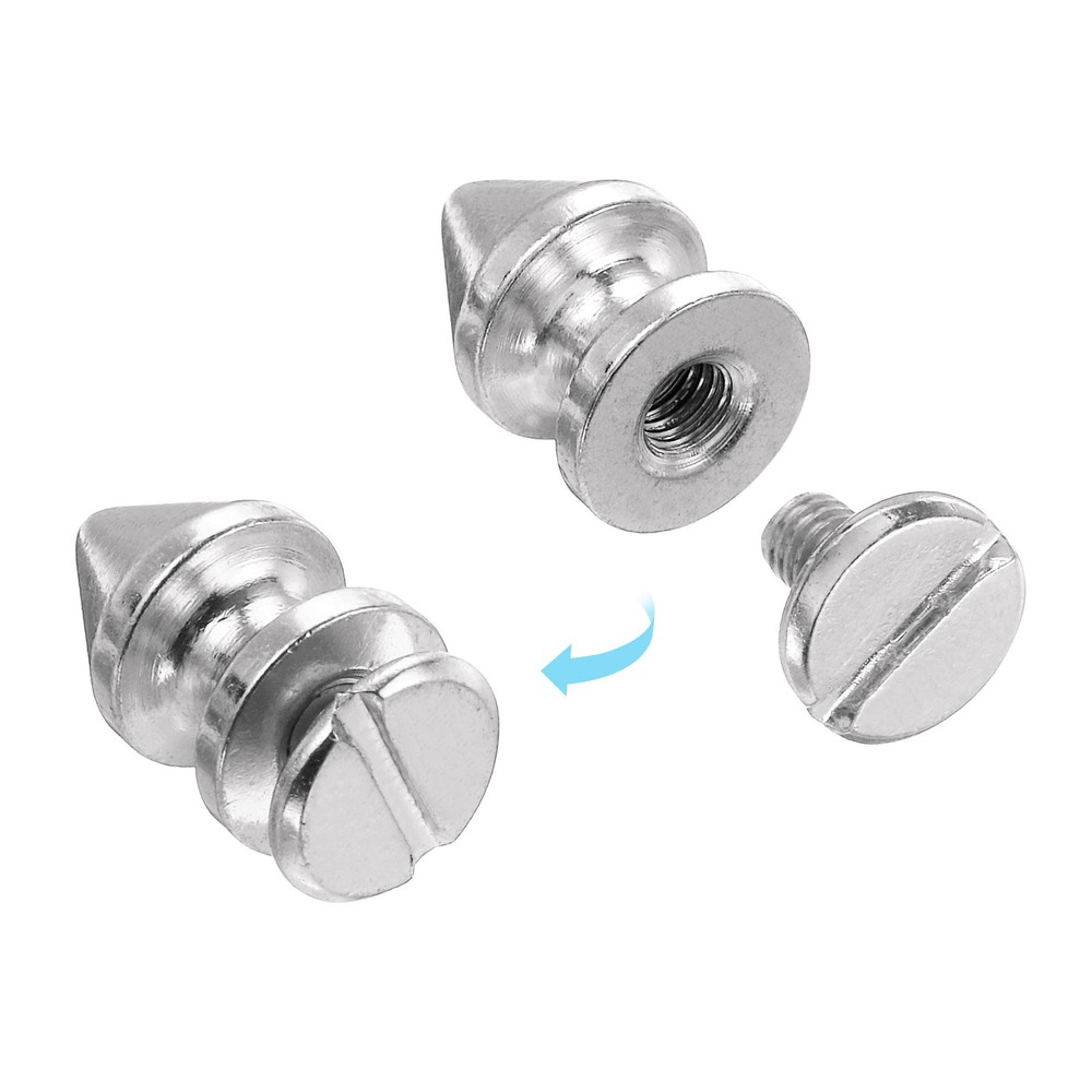 50Sets Cone Spike Stud Rivet,12mm Tree Studs and Spikes Silver