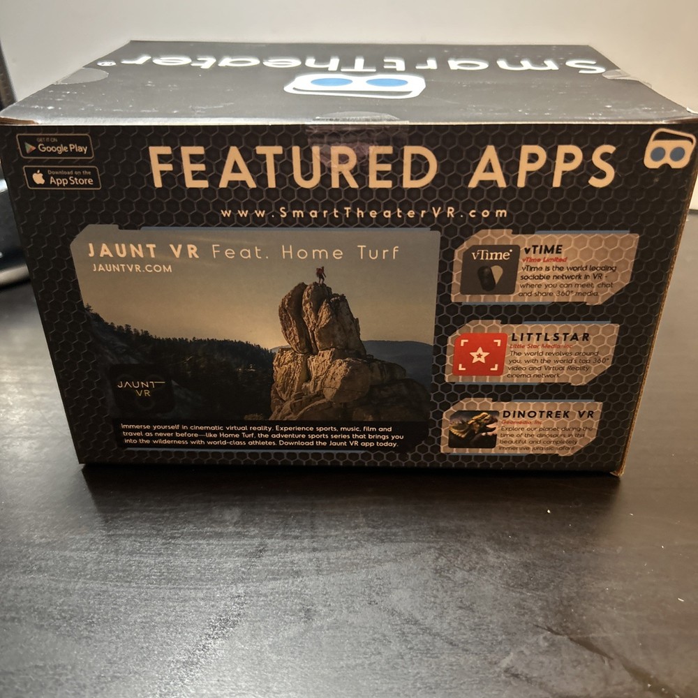 SmartTheater Virtual Reality Headset with Storage Case with App Control - NEW